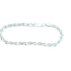 Sterling Silver Italian 925 Twisted Rope Chain Bracelet Italy